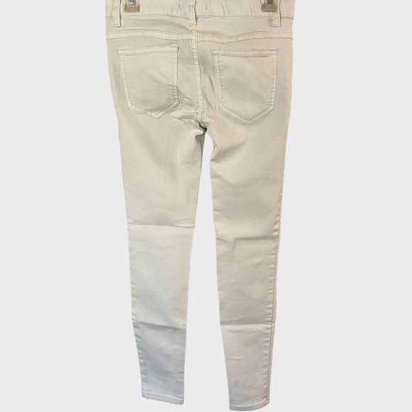 Free People Mid-Rise Skinny Jean Womens 26 White Denim Stretch Ripped Distressed - Picture 3 of 10